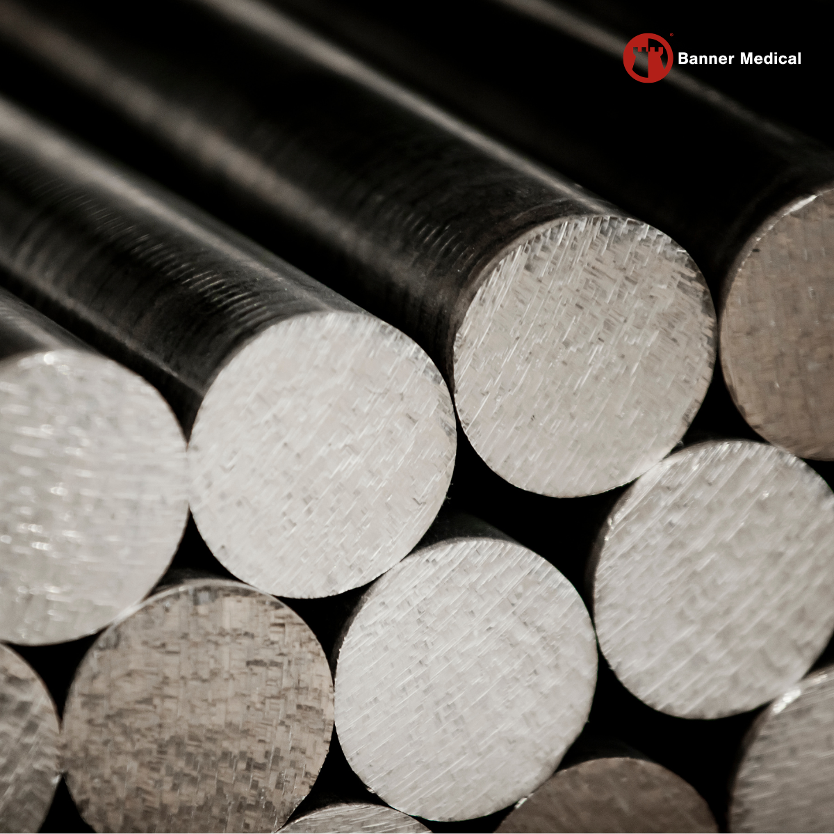 Medical-grade 316LVM stainless steel bar prepared for cardiovascular device manufacturing in Irvine, California 